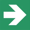 Znak: Kierunek Drogi Ewakuacyjnej W Prawo