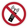 Znak zakazu używania telefonu komórkowego